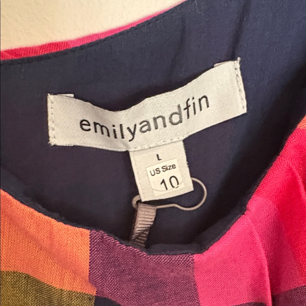 Emily and Fin Enid Jaipur Plaid Dress NWT - Picture 2 of 3